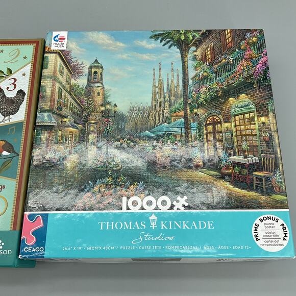 2Pack Jigsaw Puzzles 1000 Thomas Kinkade & 500 Christmas Countdown - Picture 3 of 3